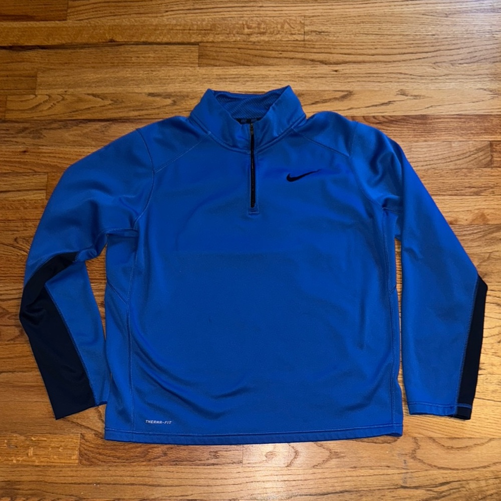 ❄️Nike Men's therma-fit 1/4 zip Blue Pullover Jacket size Large